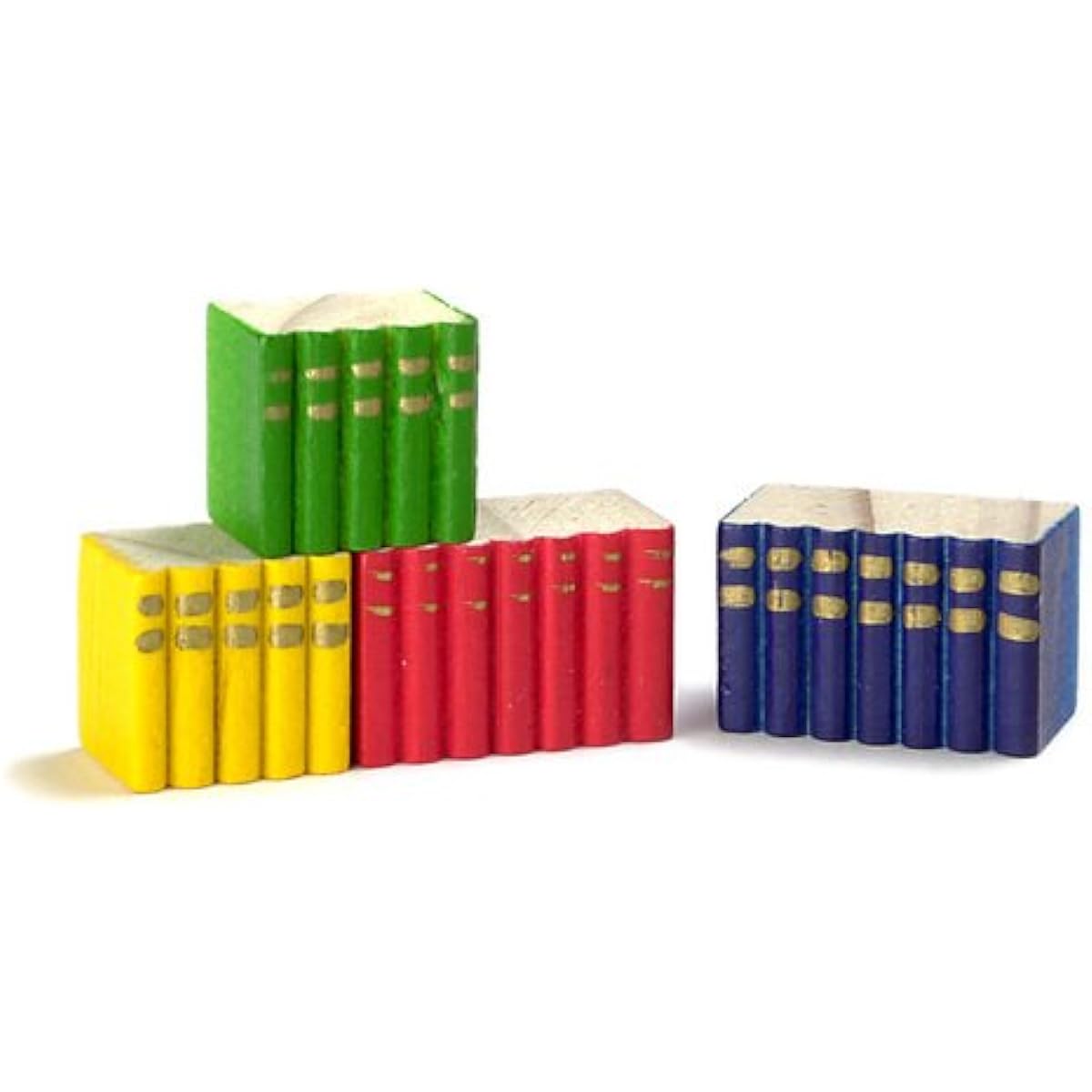 Melody Jane Dolls House Multicolor 4 Blocks Wooden Book Set Study Accessories