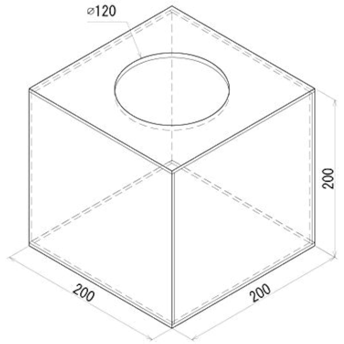 Acrylic lottery box, white (W200 x D200 x H200)
