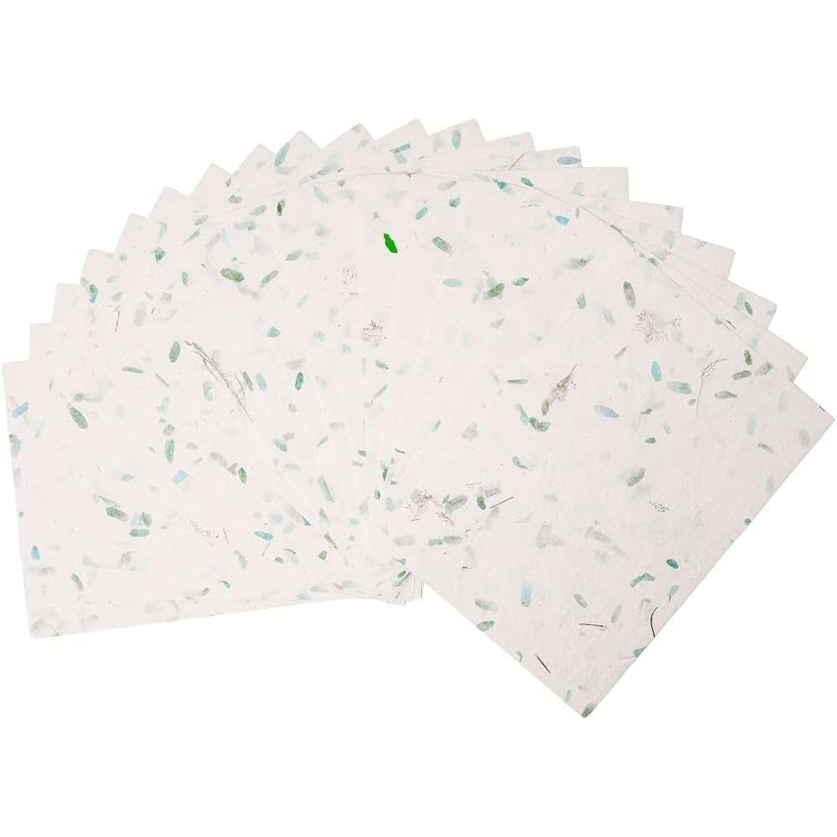 Handmade A4 Thick Natural Tamarind Leaf Mulberry Paper Sheets for Painting Writing Handmade Paper Decorative Paper Card Making Paper DIY Craft 20 Sheets (Green Tamarind Leaf/Flower)