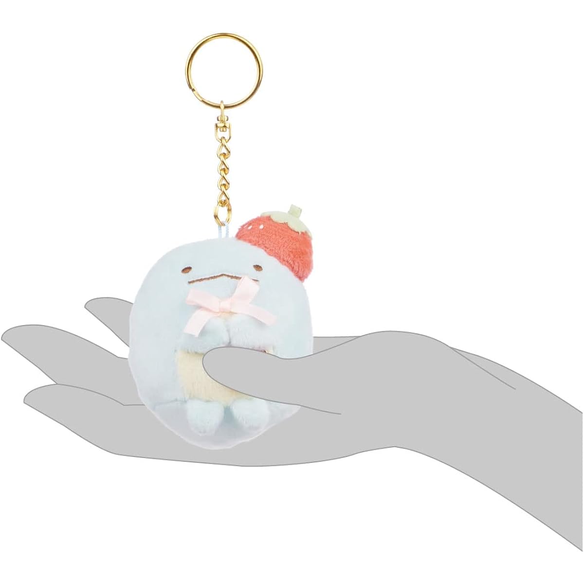 Sumikkogurashi Lizard San-X Original Strawberry Series Keychain, Blue, Miniature