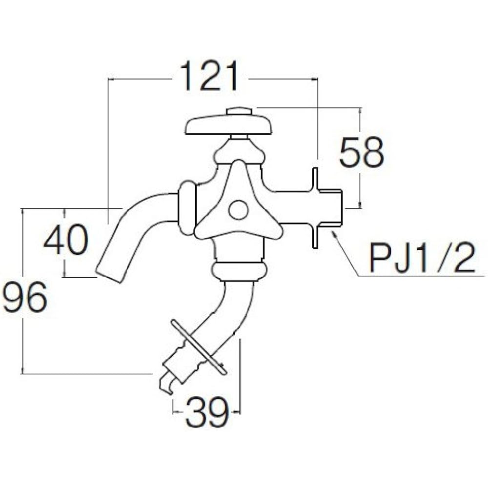 SANEI washing machine two-mouth side faucet F123TV-1-13