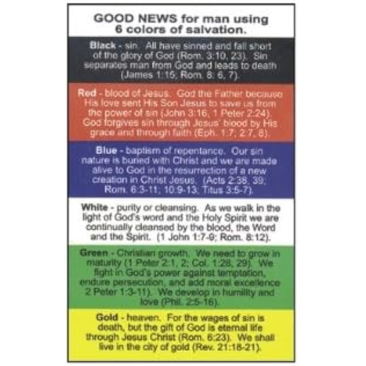 Salvation Plan Holy Christian Prayer Cards Bulk Pack 25-Pack