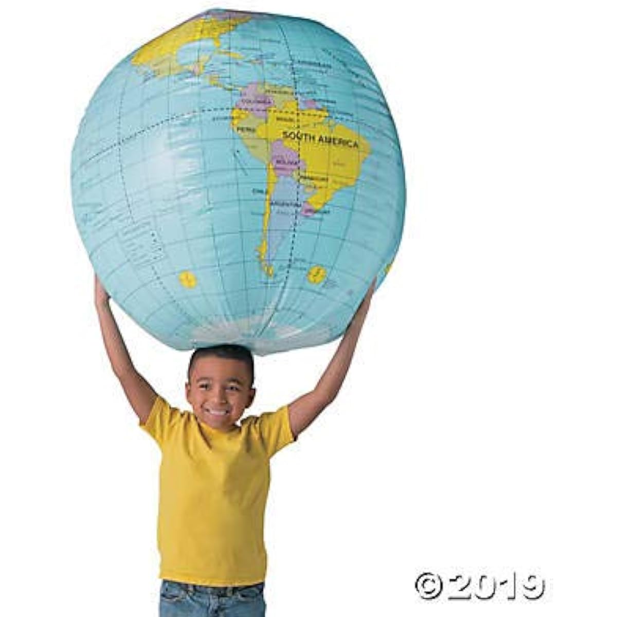 Fun Express Giant Globe Beach Ball Large 40 Inch Earth Day Classroom Learning Pool Toy for Kids