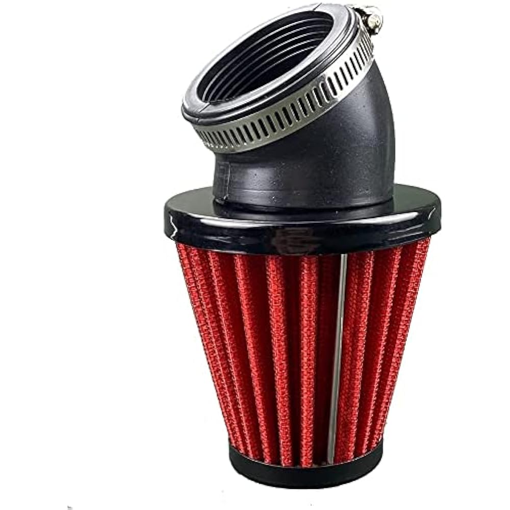 Motorcycle Air Filter 48mm Cleaner Clamp-on 45 Degree Bend Air Intake Filter for 50cc 70cc 90cc 125cc Moped Scooter ATV Dirt Bike