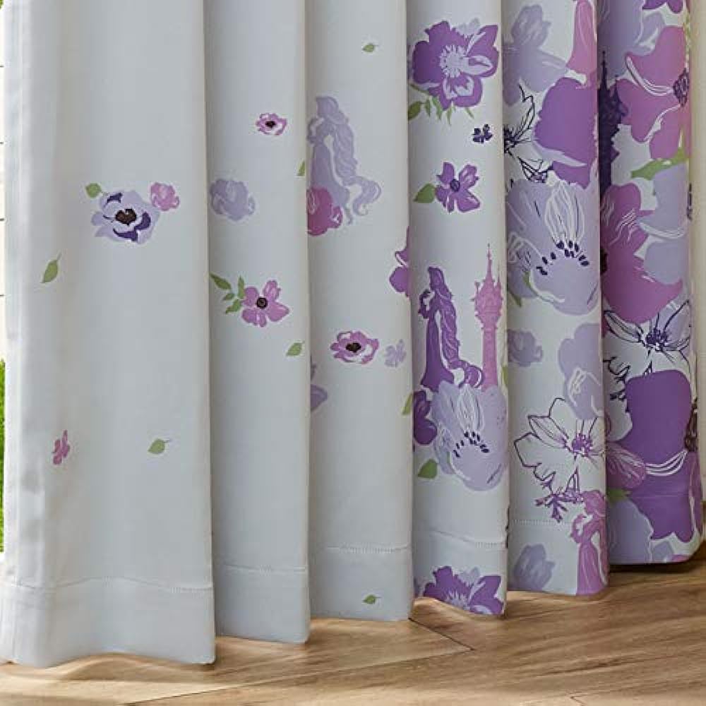 Disney Rapunzel Disney Grade 2 Blackout Heat Insulating Curtain Lace Set of 4 Width 100 x 200cm Length Disney Princess Rapunzel on the Tower Washable Character SB-432/SB-433