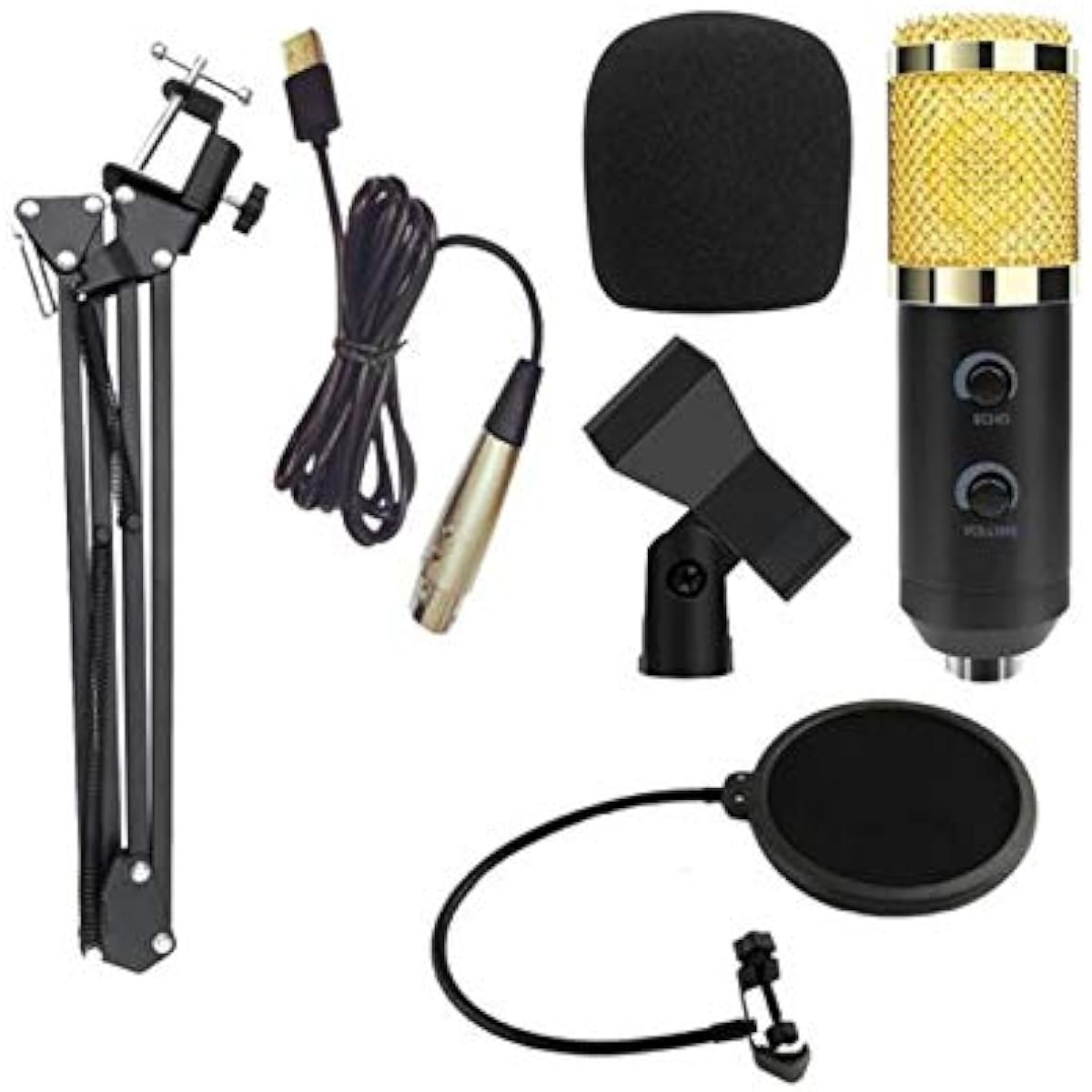 Microphone USB Capacitive Microphone Vocal Recording Wired Microphone for Live Kit Professional USB Radio Desktop PC Computer