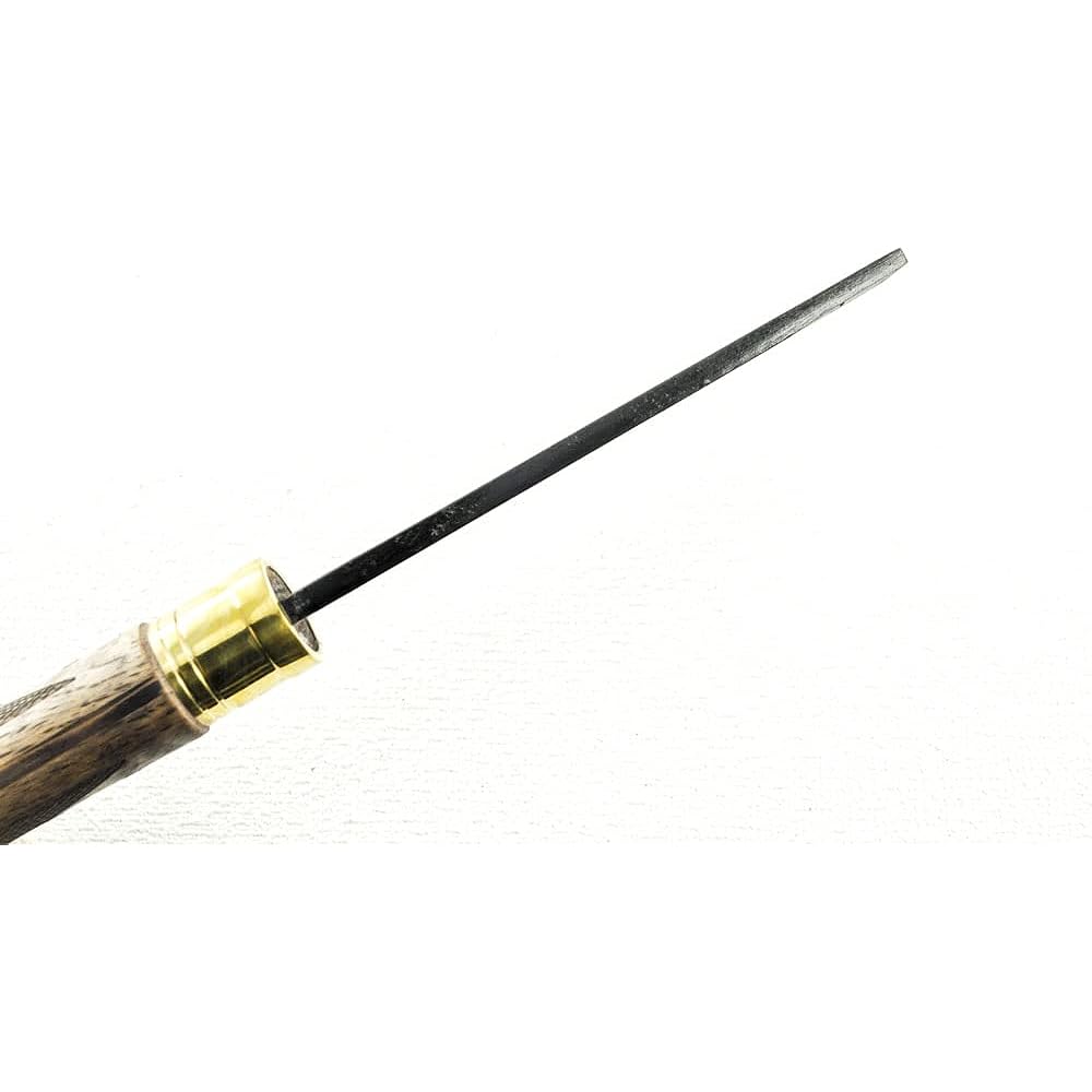 Akinosaku Bent Bonfire Hatchet, Black Double Edge, Handle Angle/Standard Type, 5 Dimensions, Aogami No. 2 Steel, Brass Flange Ring, Wooden Sheath, Oil Stain Leather Band, Oak Oil Stain Checkered Pattern, Magarit-007, Toyokuni Batoning, Made in Japan, For