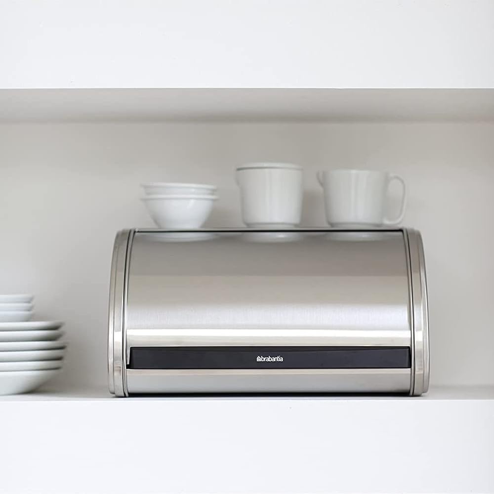 Brabantia Bread Bin FPP Matte Roll Top Medium Bread, Seasoning, Snack Storage 348907