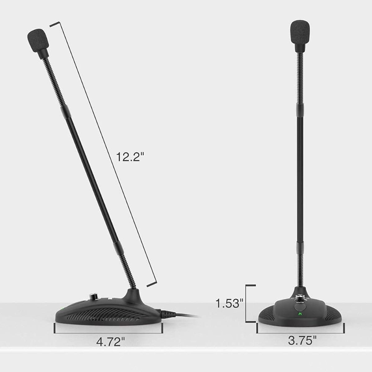 Gooseneck Microphone for Teaching Classroom Online Conference Video Social USB Suit for PC Laptop Adjustable Height