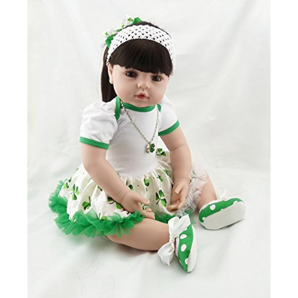 Pinky Realistic 22" 55cm Soft Vinyl Reborn Baby Girl Toddler Lifelike Newborn Doll Toddler Silicone Baby with Clothes Christmas Gift