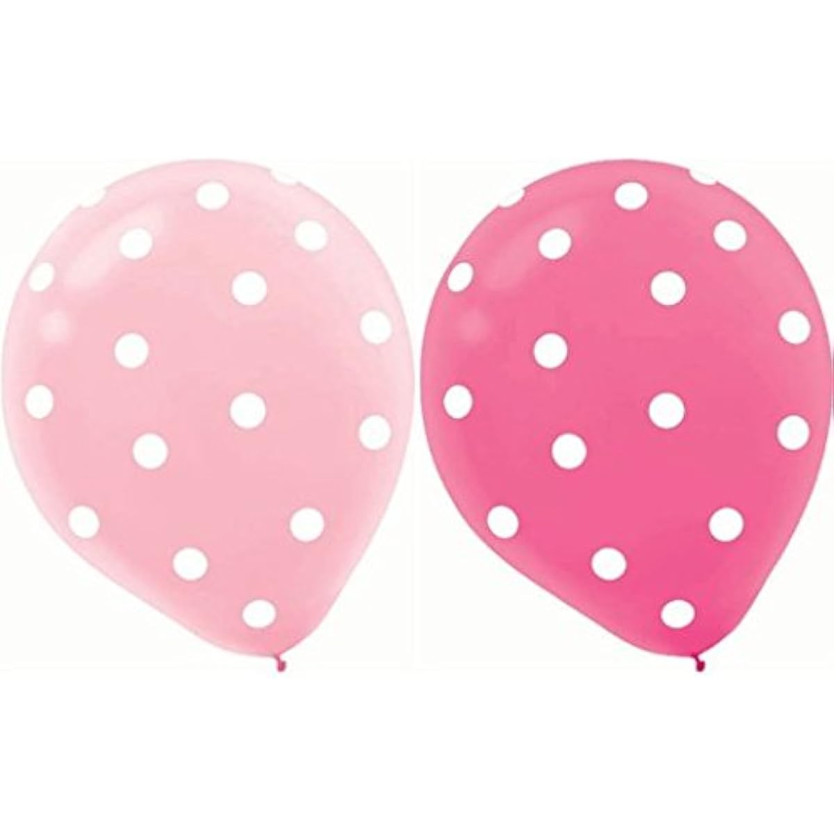 AnnoDeel 50-Piece 12-Inch Pink Polka Dot Rubber Balloons for Birthdays and Weddings