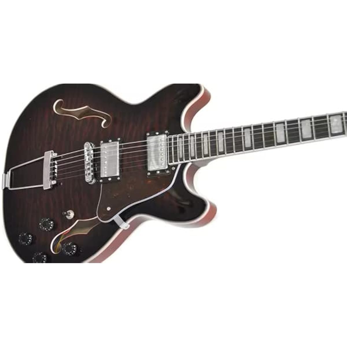PLAYTECH Semi-Acoustic Guitar Trans Red