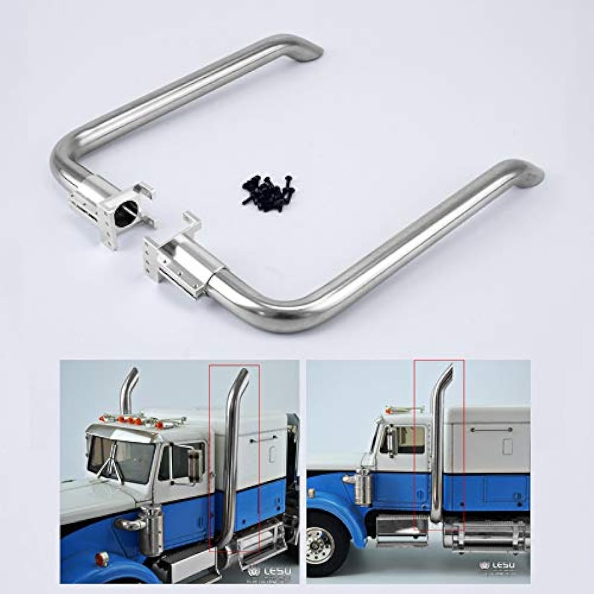 Lesu 1/14 RC Model DIY Tmy American King Truck Exhaust Pipe Metal Car Parts