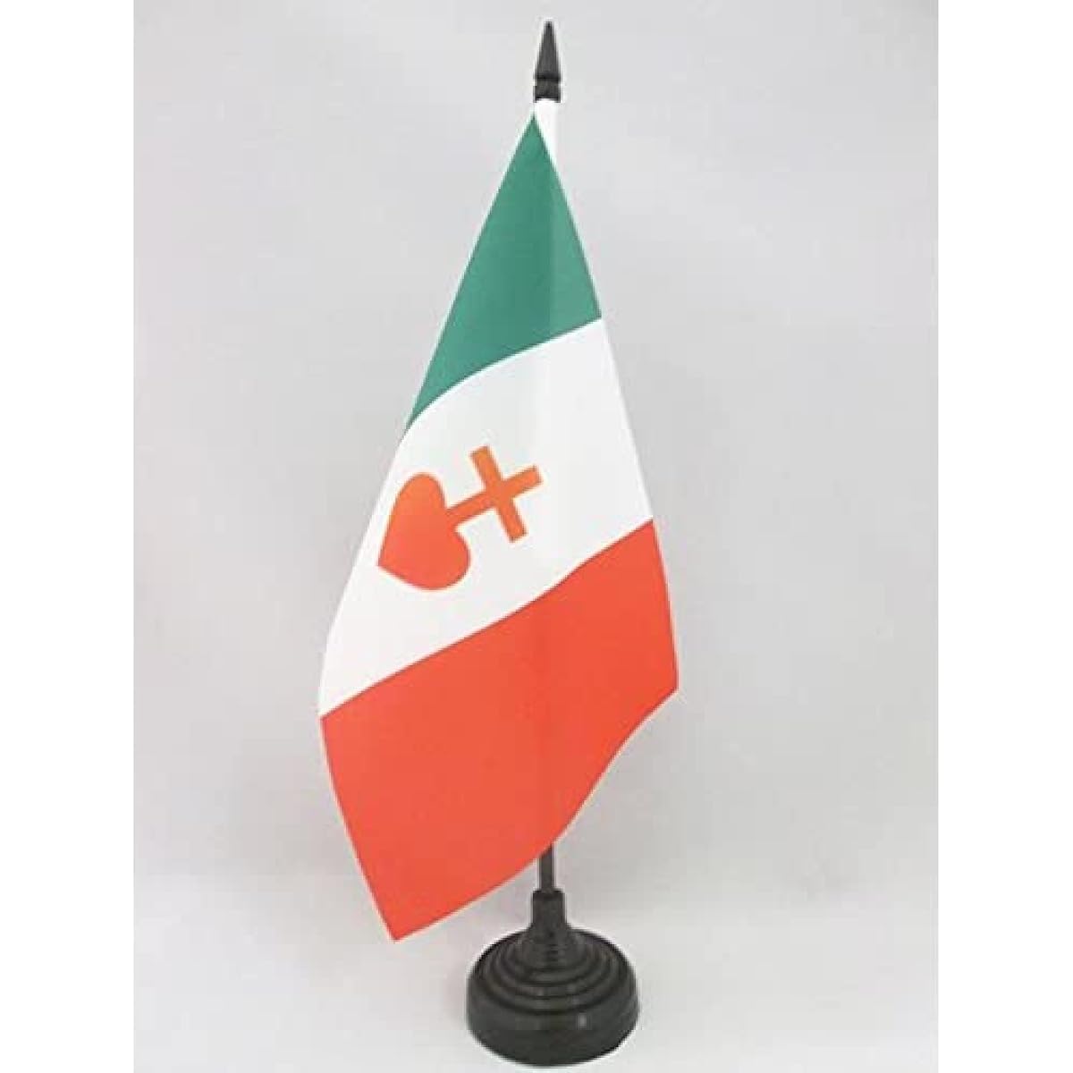 AZ FLAG Italy Sacred Heart of Jesus Table Flag 5" x 8" - Italian Catholic Desk Flag 21 x 14 cm - Black Plastic Stick and Base