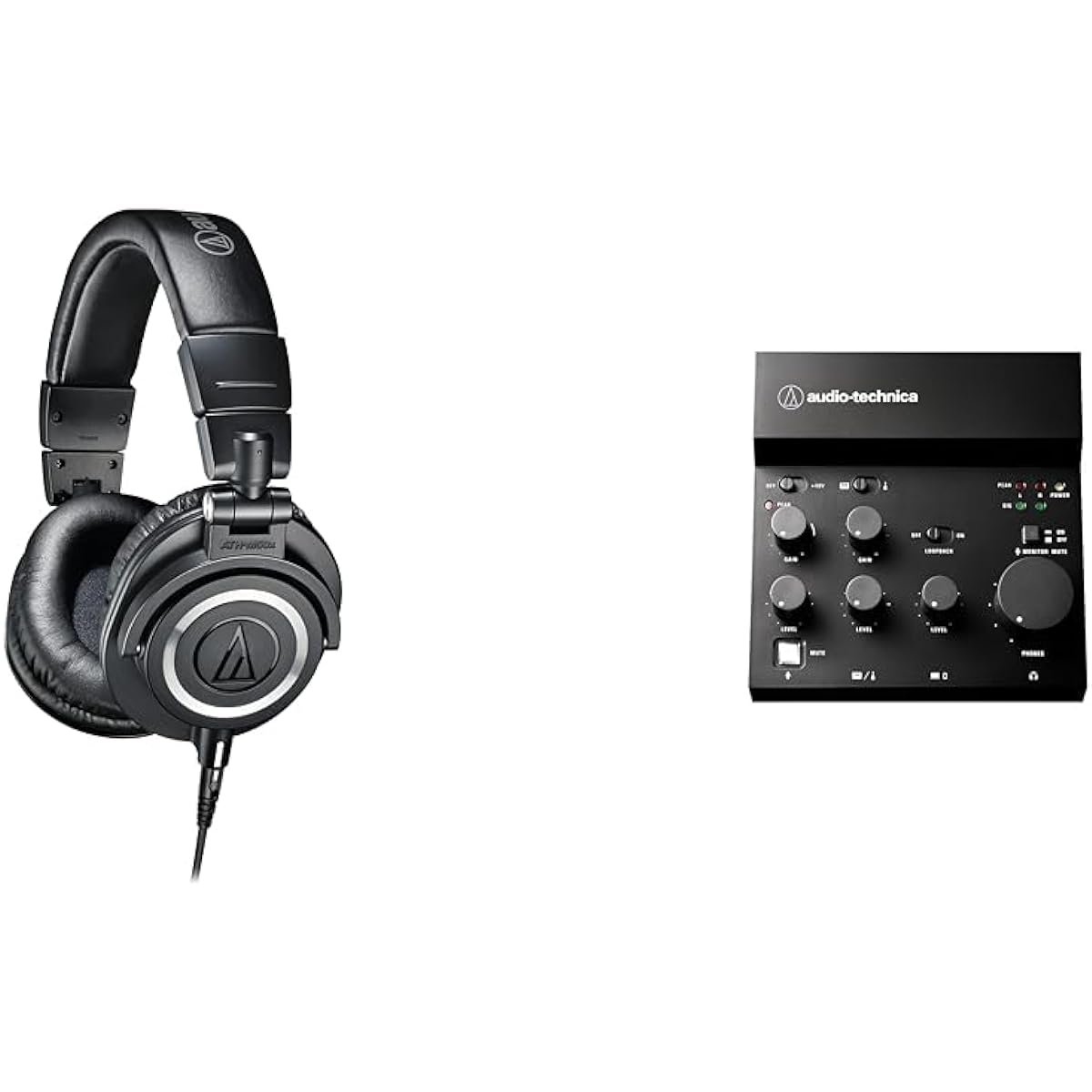 Audio-Technica AT-UMX3 Audio Interface & ATH-M50x Monitor Headphones USB Audio Mixer Distribution Equipment