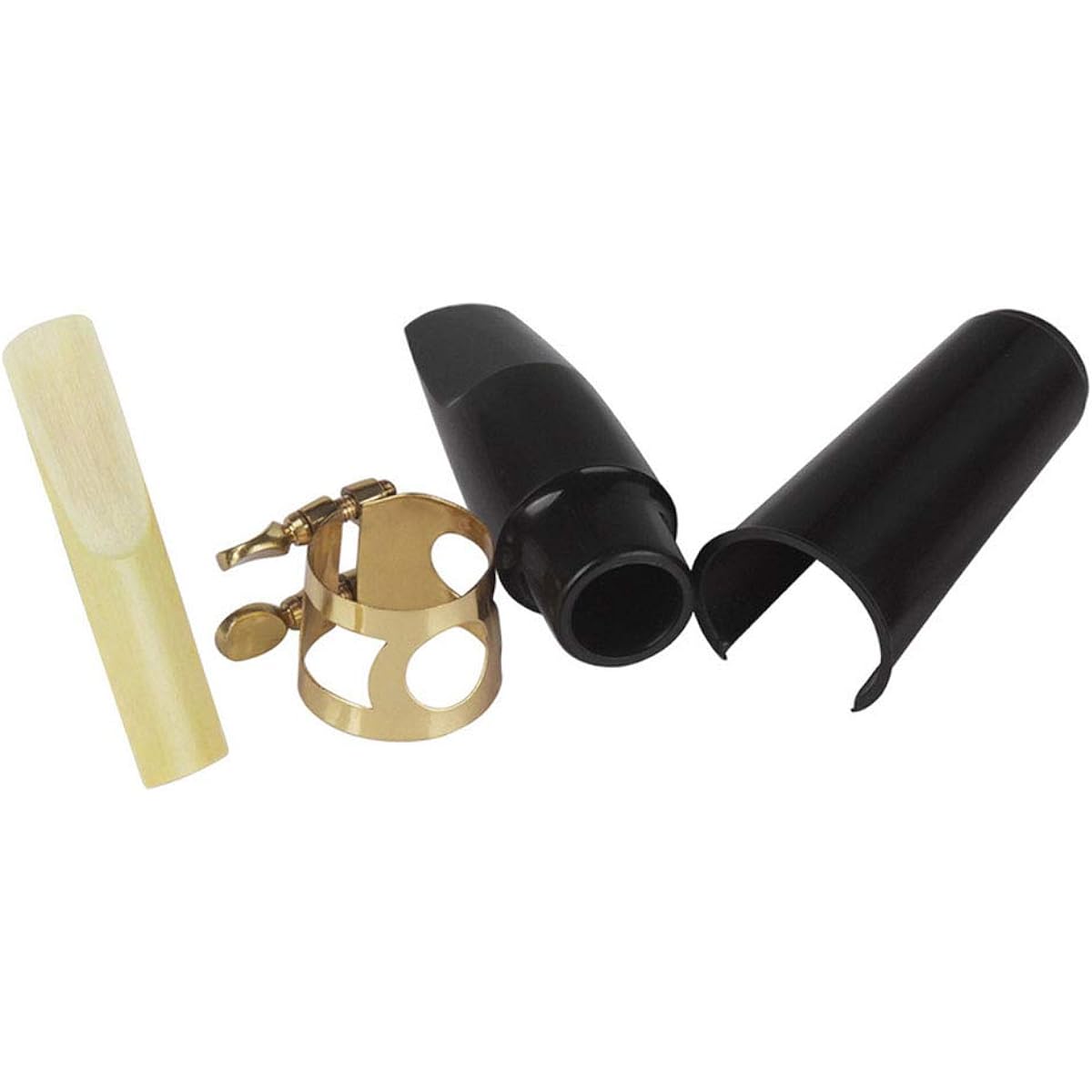 Jiayouy Alto Saxophone Mouthpiece 1 Reed with Gold Plated Ligature and Plastic Cap