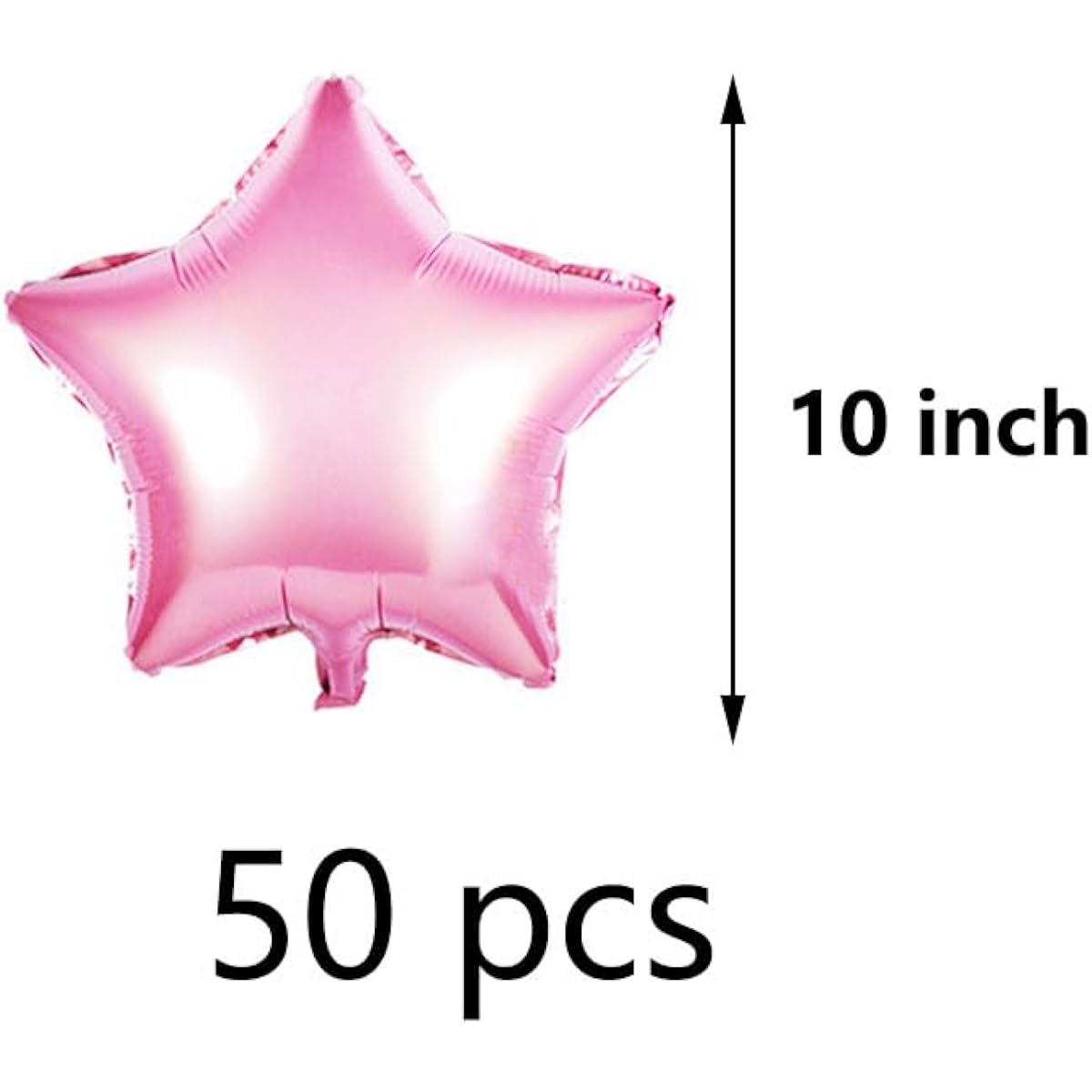 AnnoDeel Pink Star Balloons, 50pcs 10inch Pink Star Mylar Balloons Foil Love Balloons for Baby Shower Girls Birthday Valentine Wedding Decorations Party Balloons