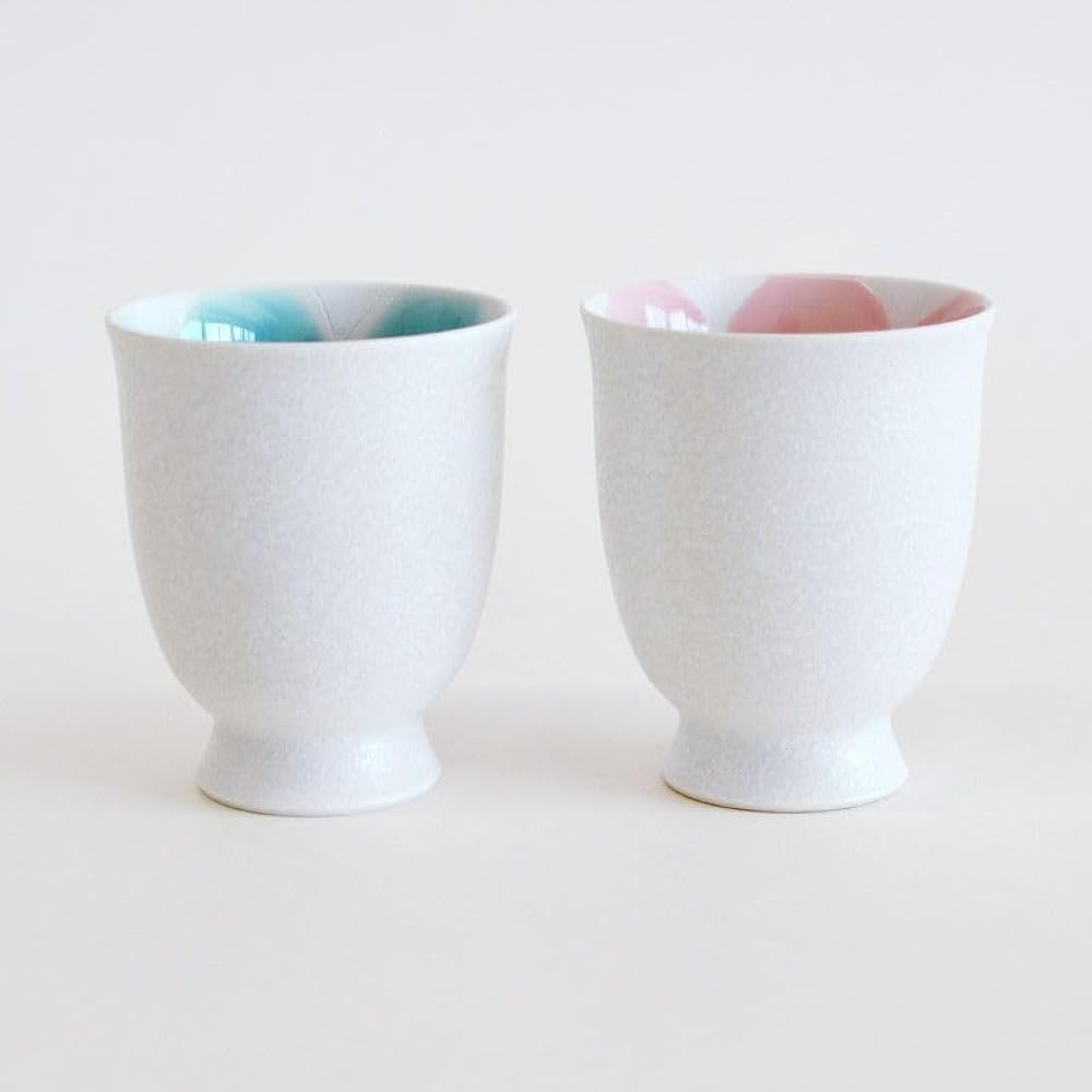 Oribe White Matte Flower Couple Set Present Gift Pair Set of 2 Tableware Set Arita Ware Microwaveable