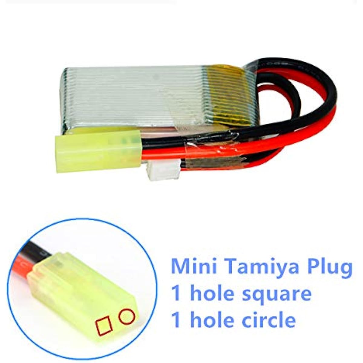 7.4V 850mAh Lipo Battery Mini Tamiya Plug for 9300 High Speed Remote Control Car 2 Pack with USB Charger