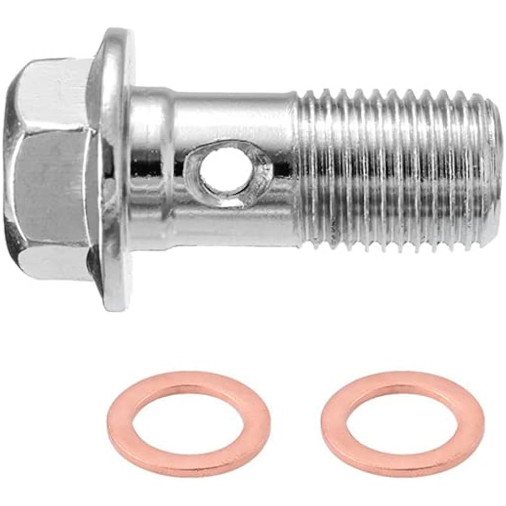 SYUU 10mm M10 x 1.00mm Banjo Bolt Motorcycle Brake Master Cylinder for Kawasaki Suzuki Honda Yamaha
