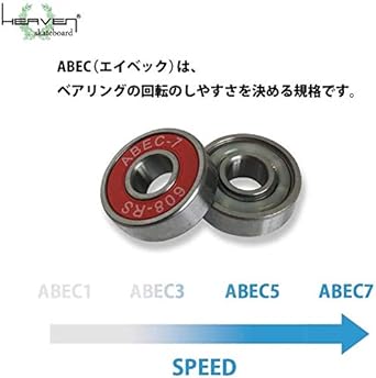 Heaven Skateboard HEAVEN BEARING Skateboard Bearing ABEC7 ABEC7 Skateboard Bearing Sealed Type for 1 Set of 8