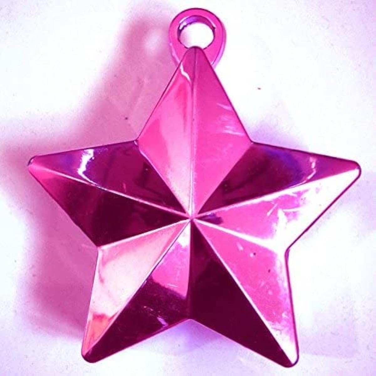Twinkle Star Balloon Weight Party Decoration, Bright Pink, Plastic Foil, 6.0oz