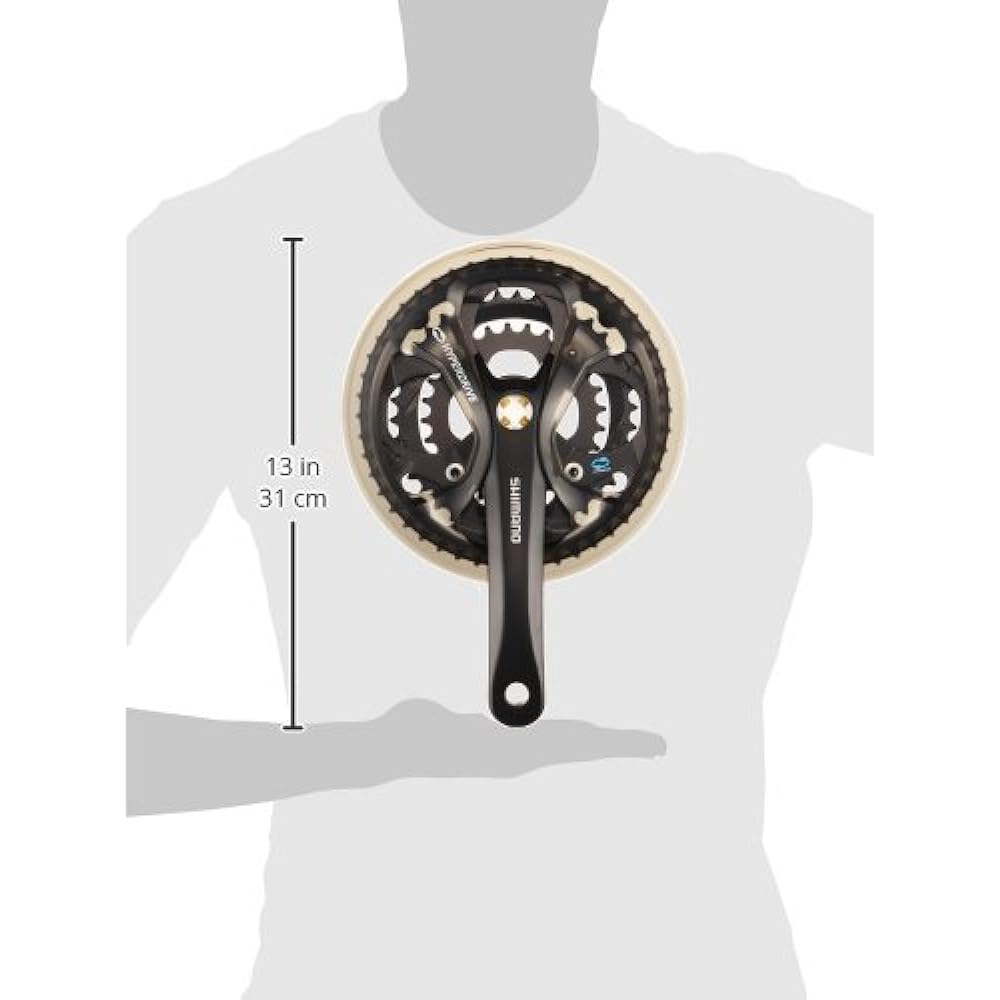 SHIMANO Front Chainwheel (MTB) FC-M361-L Black 48X38X28T 170mm 8S/7S with chain guard Compatible with chain case Compatible BB Square shaft 122.5mm (LL123) EFCM361C888CL ACERA