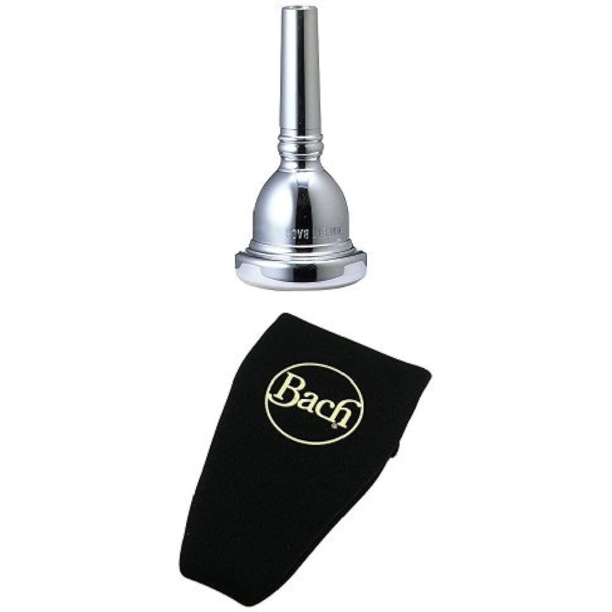 Bach Trombone Mouthpiece 12C Silver Plated Finish (for Fine Tube) & Neoprene Mouthpiece Pouch Set