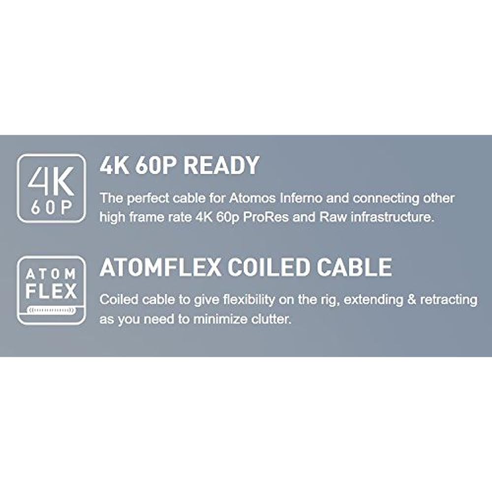 ATOMOS ATOMFLEX PRO HDMI COILED CABLE (Micro to Full 30cm) HDMI2.0 compatible cable ATOM4K60C1