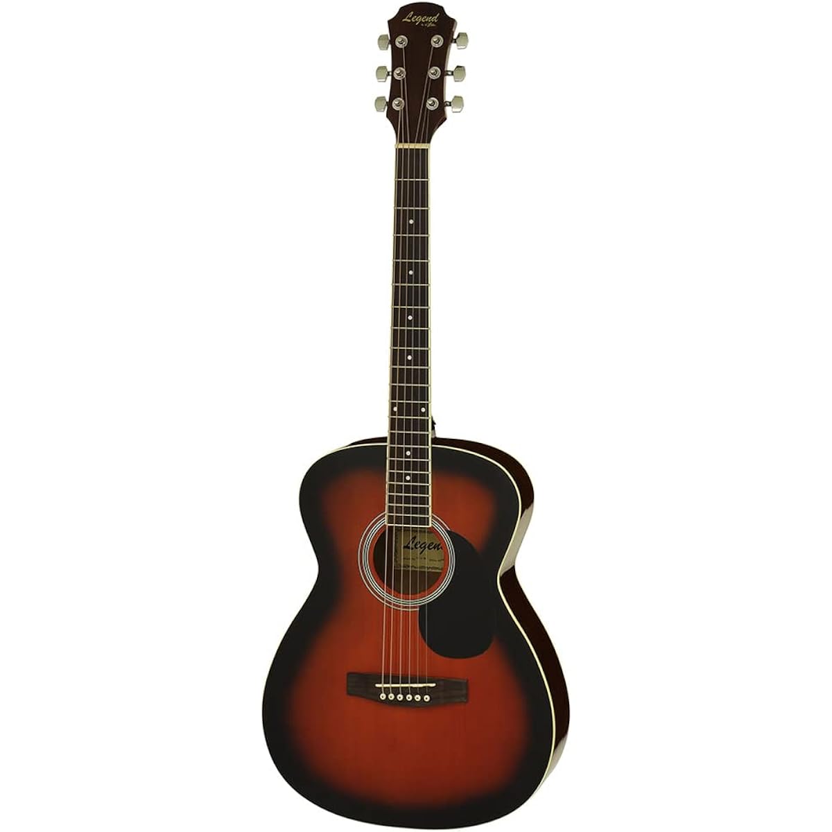 LEGEND FG-15 BS Acoustic Guitar, 15-piece Select Set with Textbook and Maintenance Supplies, Beginner Set, OOO Size, Legend