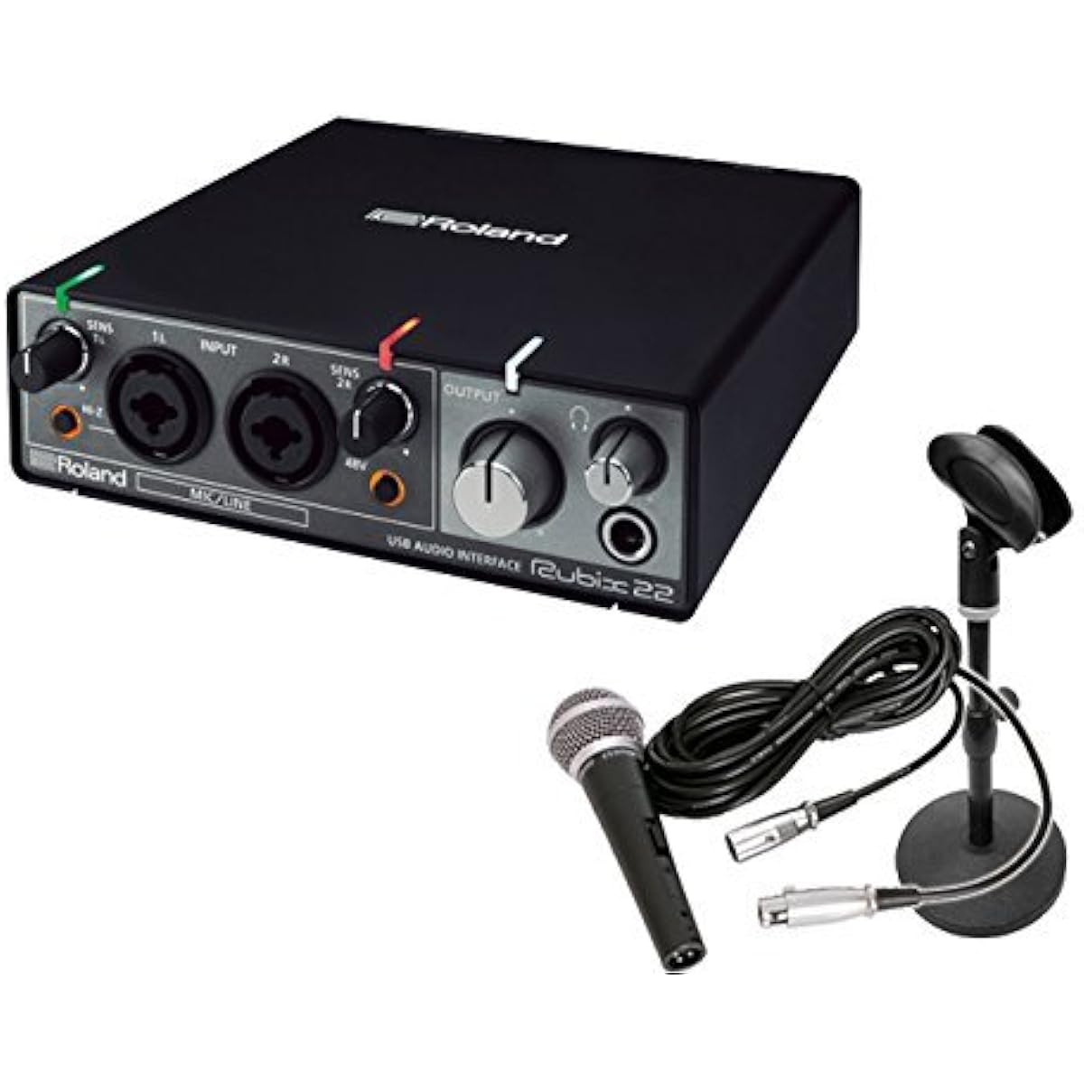 Roland audio interface Rubix22 home recording set