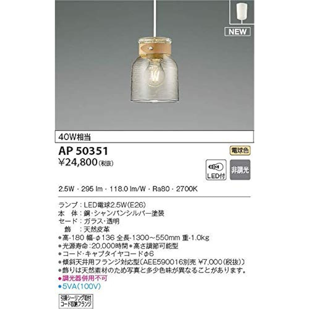 Koizumi Lighting Pendant Light AP50351 Flange Champagne Silver