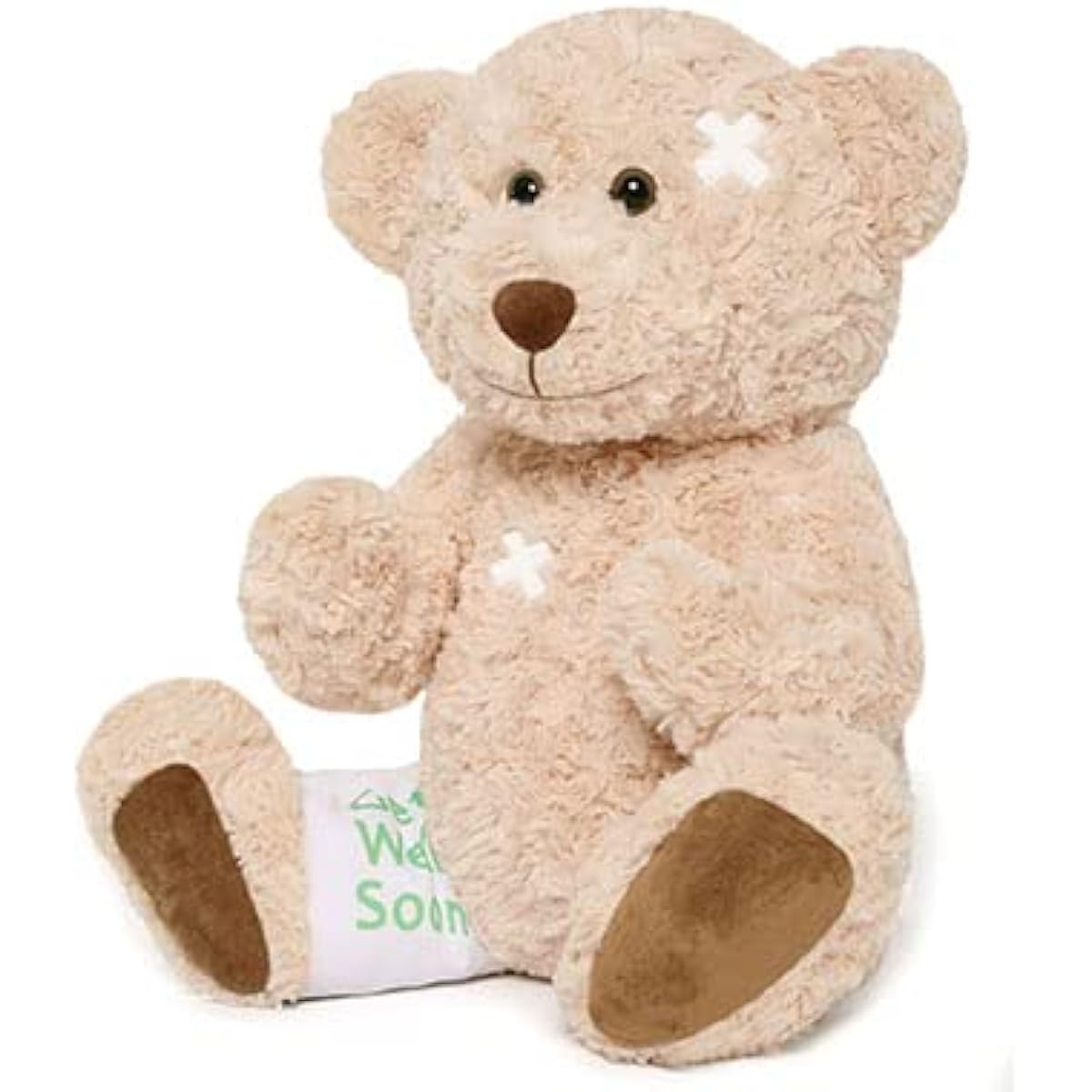 Muiteiur Get Well Soon Teddy Bear Plush Toy for Get Well Gifts for Kids and Adults, Post-Surgery, Broken Leg Teddy Bear, Feel Better Bear, Brown