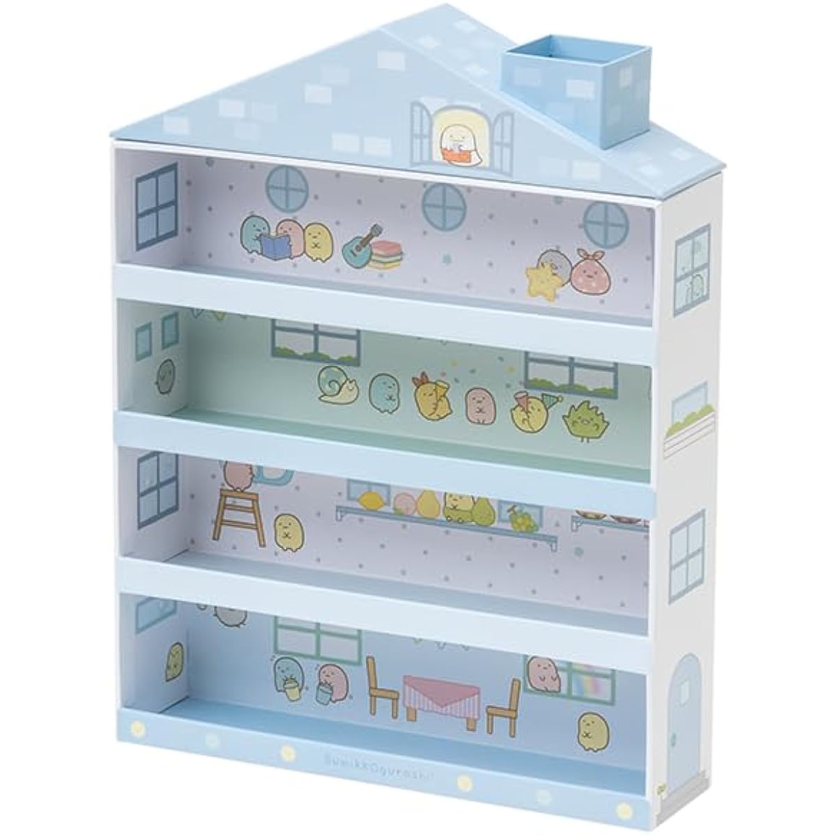 San-X Sumikko Gurashi Hand-held Plush Toy Set of 22 in Sumikko House Case (Blue) + Loco Neko Card