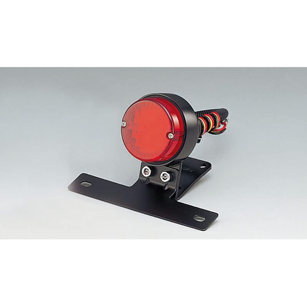 Kijima Motorcycle Tail Lamp LED Classic Tail Lamp Round L Black (12V23/8W) 218-3014