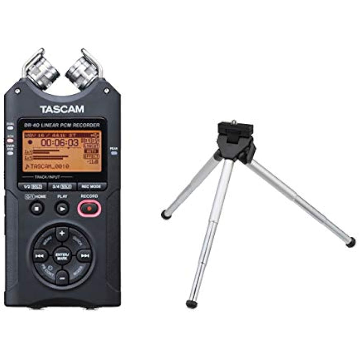 TASCAM Linear PCM Recorder Japanese Display Compatible Version DR-40VER2-J + Mini Tripod Set