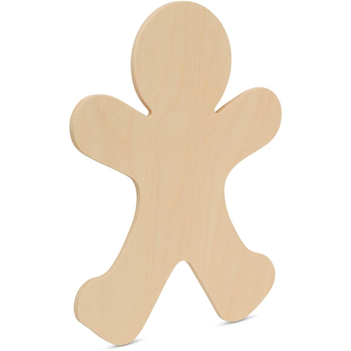 Woodpeckers Gingerbread Man Wooden Cutout - 6" Unfinished Holiday Cutout for Gingerbread Christmas Decorations and Crafts