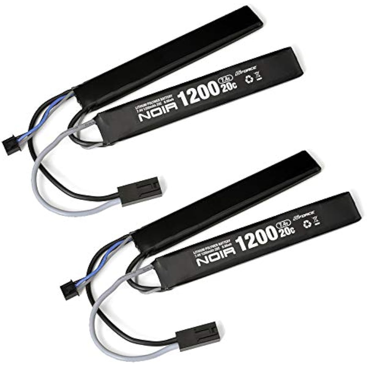 G FORCE Noir LiPo 7.4V 1200mAh electric gun SOPMOD LiPo battery set of 2