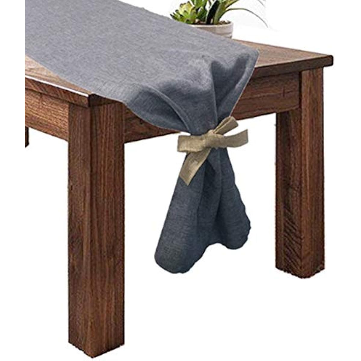 OZXCHIXU Table Runner Faux Burlap Grey Burlap Table Runner 14 x 108 Inch for Wedding Party Table Farmhouse Table Runner Christmas Decorations