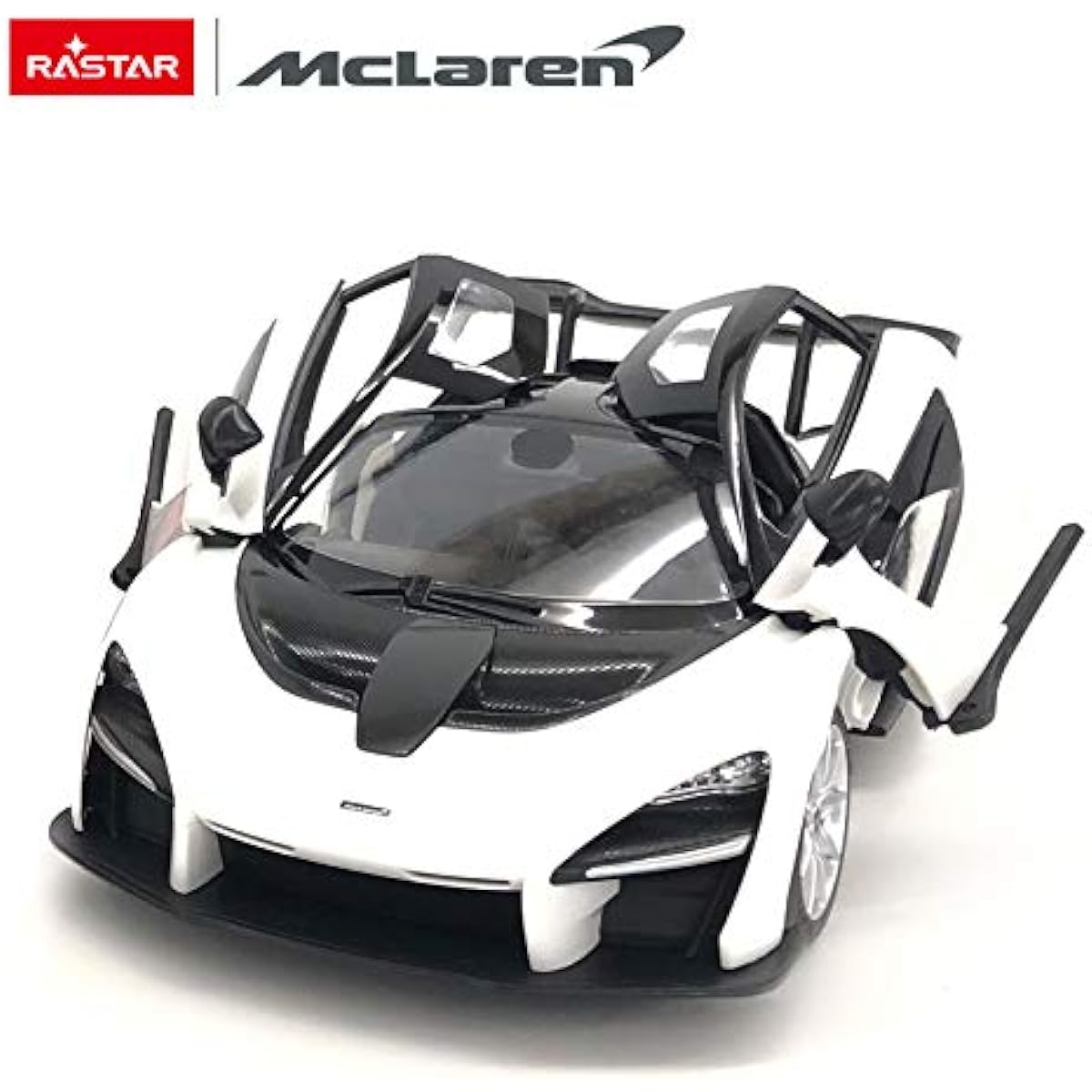 RASTAR RC Car | 1/14 2.4Ghz Scale McLaren Senna Radio Remote Control R/C Toy Car Model Vehicle for Boys Kids White
