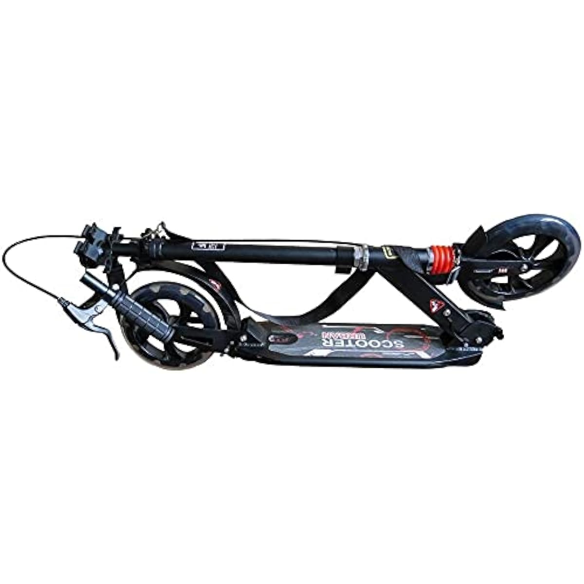 seiyishi Kickboard for Children and Adults, Kick Scooter, 8 Inch Wheels, 3 Level Height Adjustment, Foldable, with Stand, Two Wheeled Vehicle, Easy to Carry, Load Capacity 80kg, Suitable for ages 10 and up, SY-RLC-09
