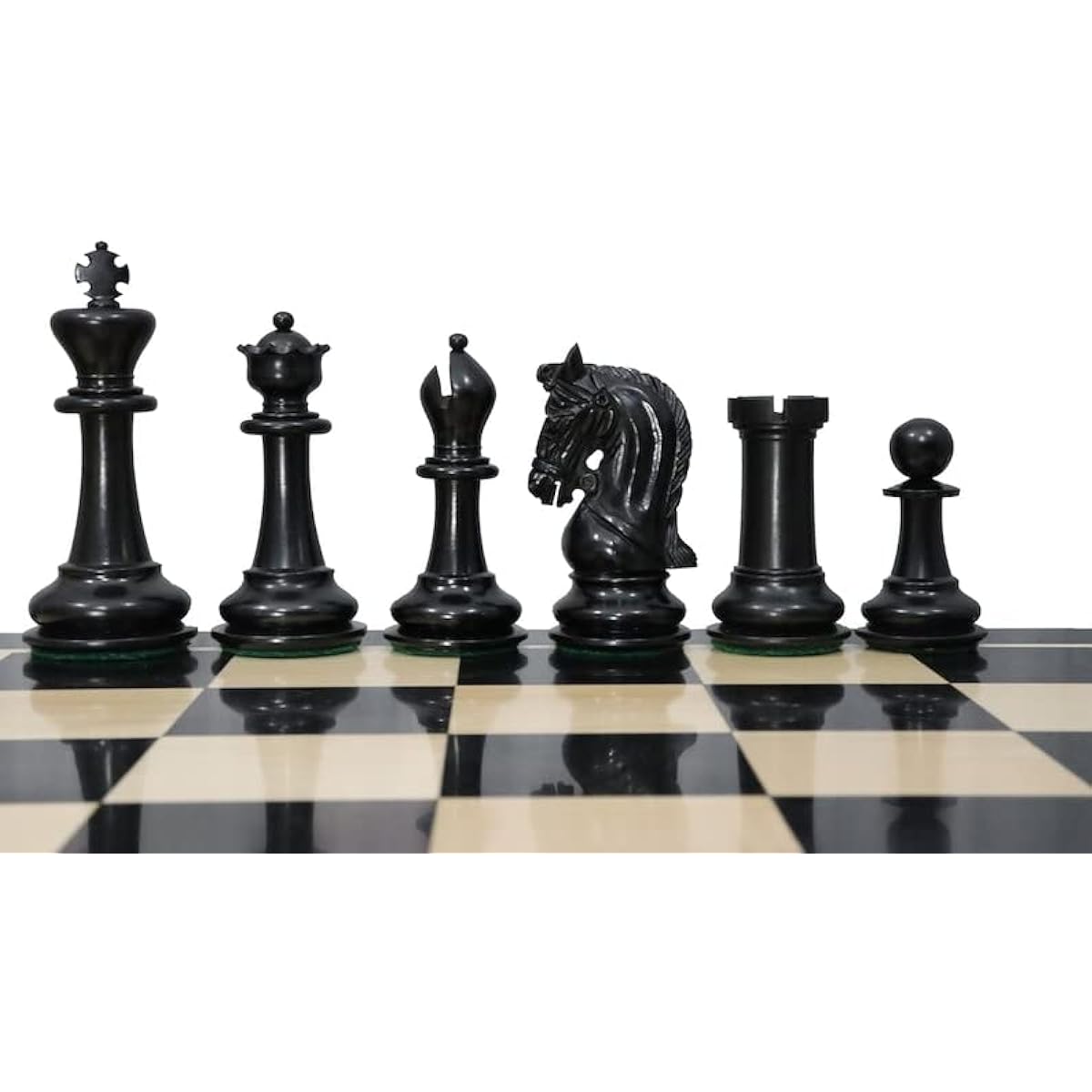 Sultan Series Luxury Chess Set - Weighted Chess Pieces Ebony and Natural Boxwood Only with 2 Queens | King 4.1"