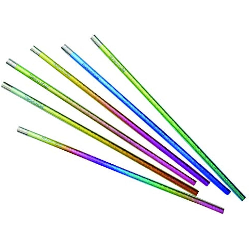HORIE Made in Japan Pure Titanium Straw x Stirler Titanium Straler Set of 6 Titanium Straler Gift Box in Paulownia TSTGC6P