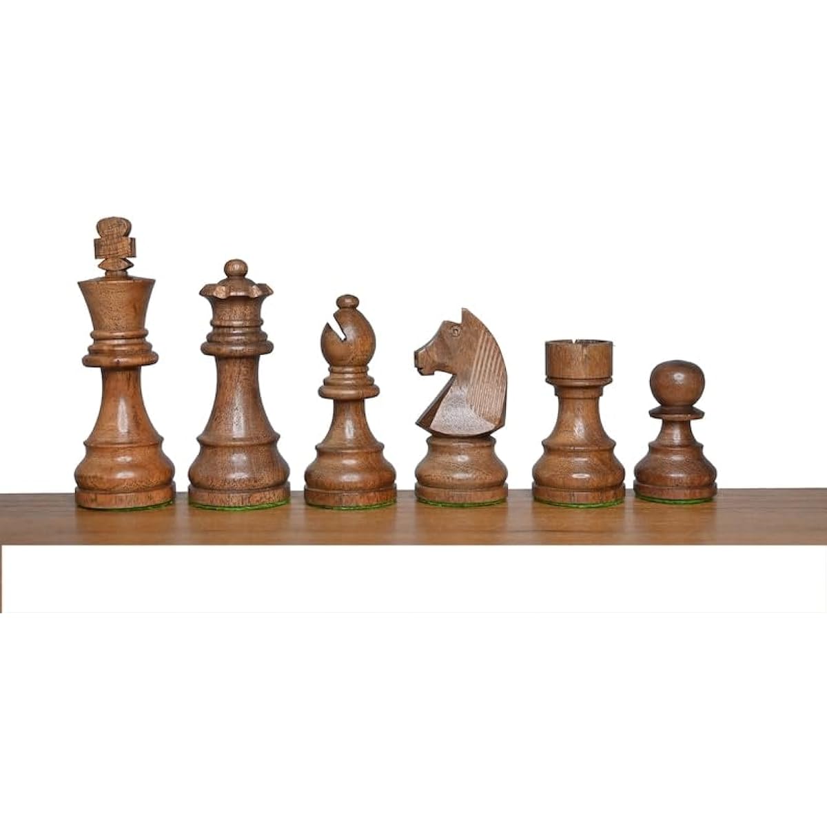 Teutonic Knight Wooden Chess Pieces - Acacia Wood Tournament Weighted Chessman - Standard Chess Pieces with 2 Extra Queens - TAJ CHESS STORE