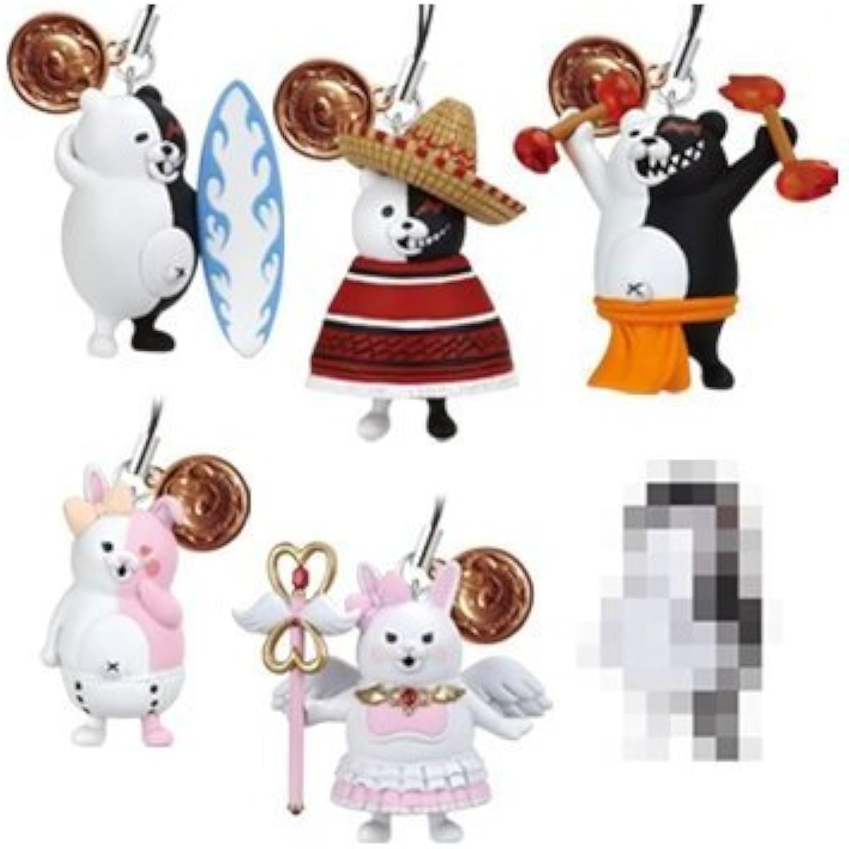 Gachapon Super Danganronpa 2 Goodbye Despair Academy Monokuma & Monomi Strap Set of 6