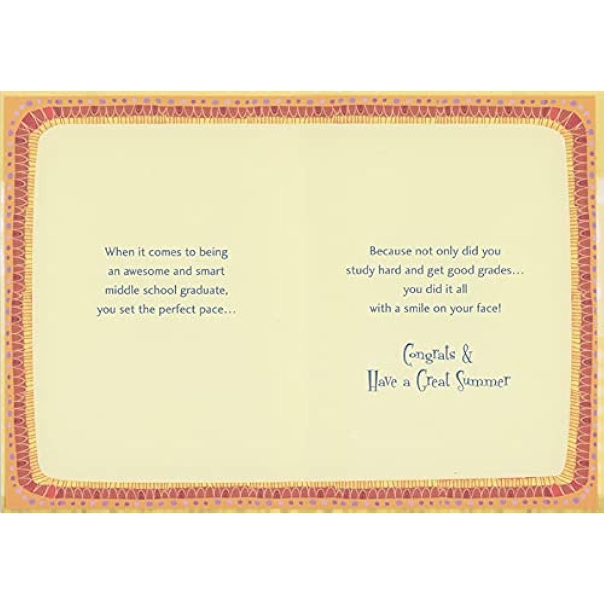 Designer Greetings Blue Snail with Glasses Middle School Graduation Congratulations Card
