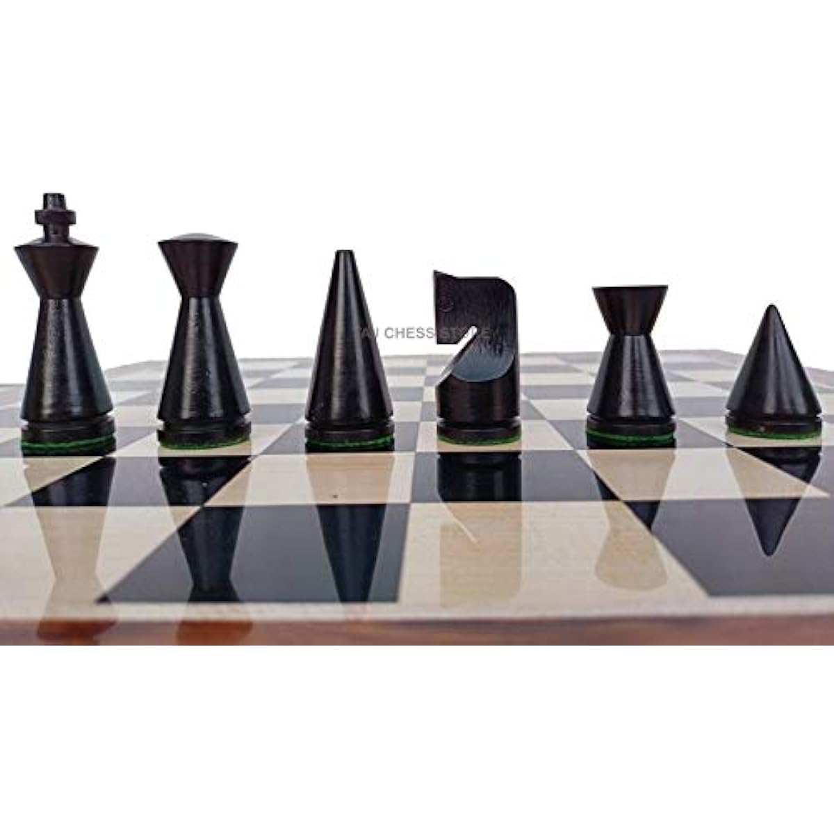 3.1" Russian Poni Midcentury Chess Pieces - Handcrafted Minimalist Staunton Chess Pieces | Unique Chess Set