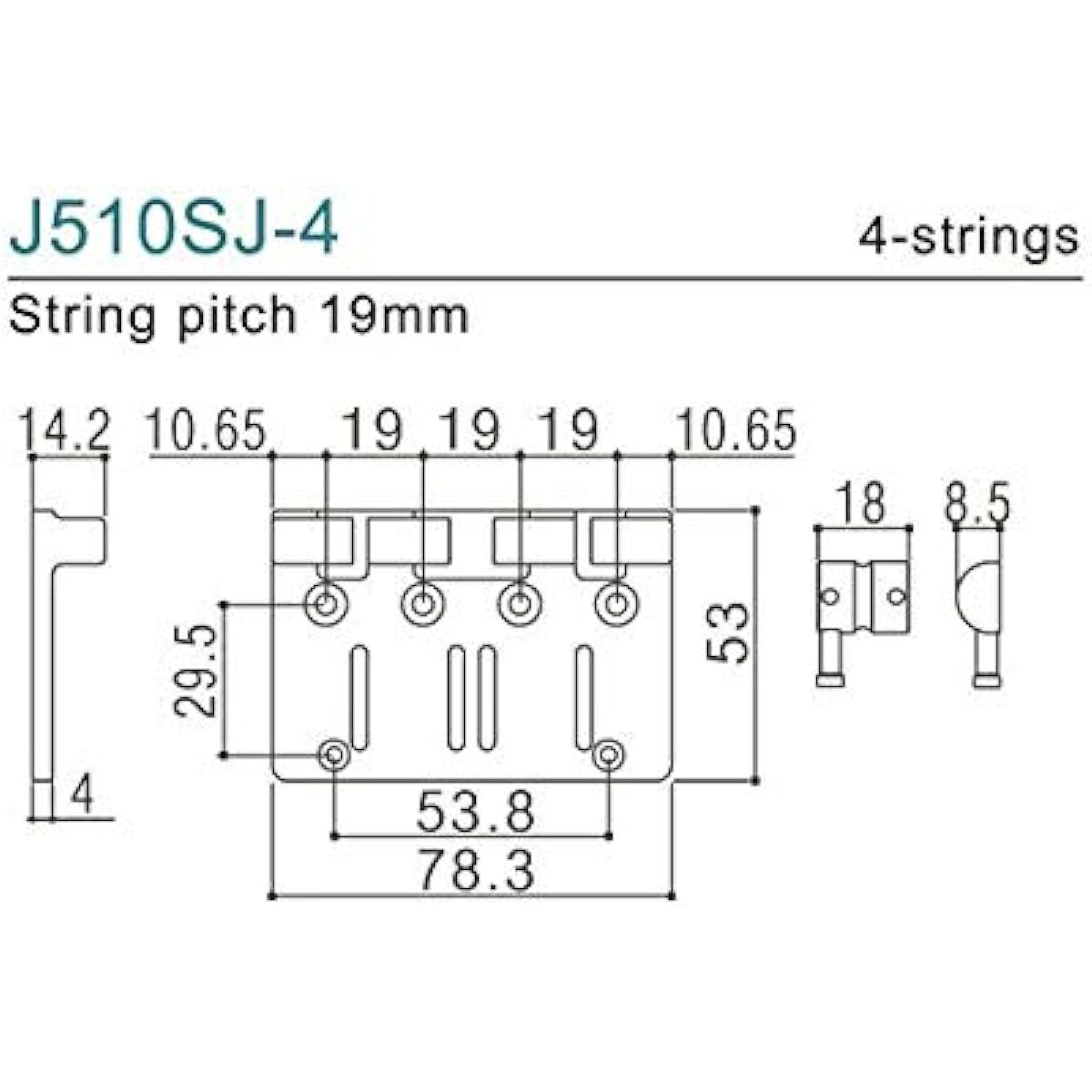 GOTOH Bass Bridge J510SJ-4 Black