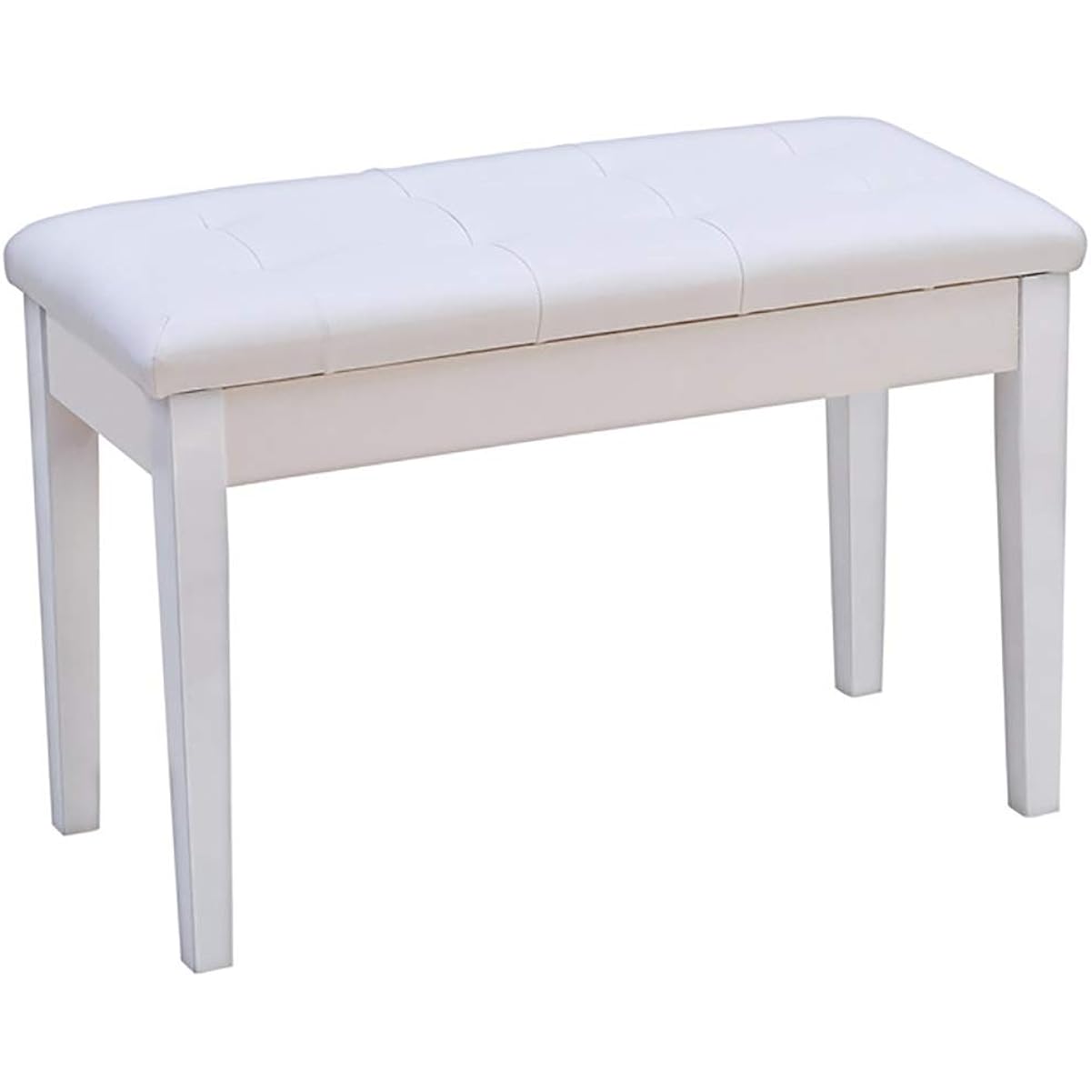 Comfortable and textured Bookshelf Electric Piano Stool Soft Bag Guzheng Stool and Solid Wood Double Piano Stool Elegant Piano Stool (Color: White, Size: 76X36X48cm)