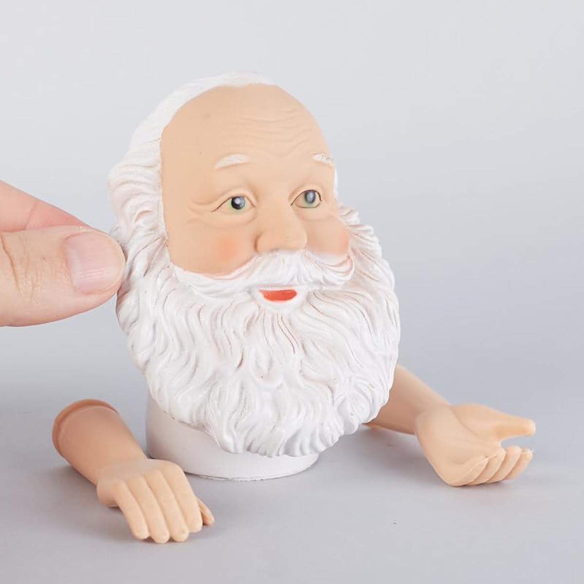 Factory Direct Craft 6 Pack Vinyl Santa Claus Head and Hand Set for Christmas Crafts DIY Figurines Ornaments Holiday Decorations, 3-1/2" Tall
